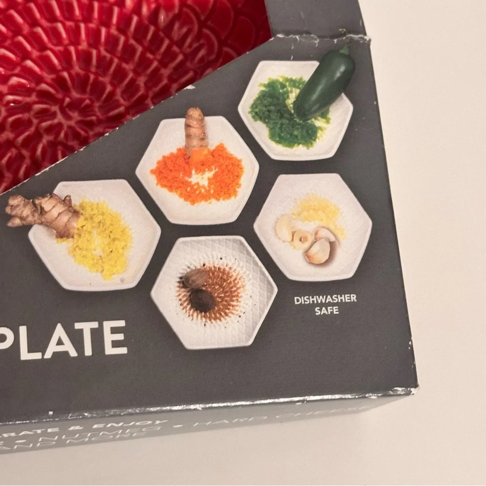 Garlic Grate Plate Ceramic Red Grater Ginger Cheese Nutmeg Red Viral TikTok